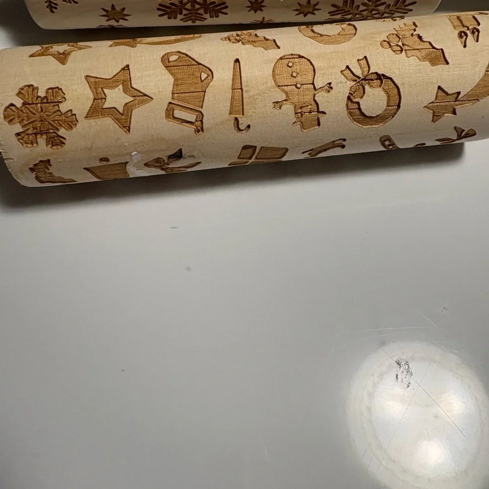 Engraved Wooden Rolling Pins- Christmas themed